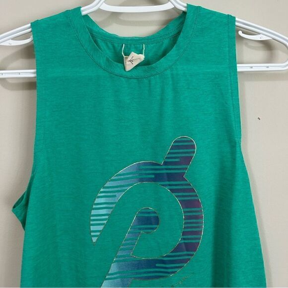 Spiritual Gangster  x Peloton Tank Top Women's Green Purple Gold‎ Logo - Picture 4 of 8